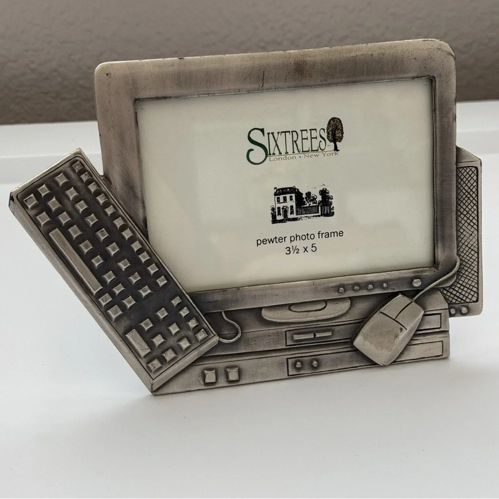 Six Trees Computer Screen Keyboard Pewter Photo Frame